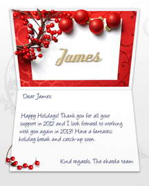 Image of Business Christmas Holidays eCard with Berries and Baubles